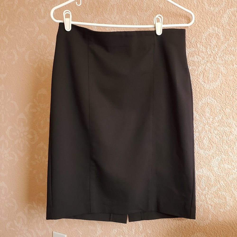 Black stretch pencil skirt